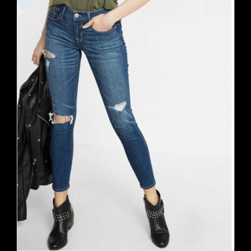 Express ripped Cropped Legging Mid-Rise jeans